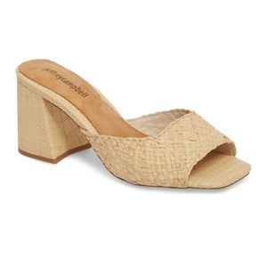 mélange raffia slide sandal jeffrey campbell